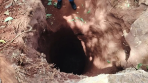 Fiscalía investigan fosa hallado en una estancia de San Pedro.Foto: Captura de video/ Monumental 1080 AM.