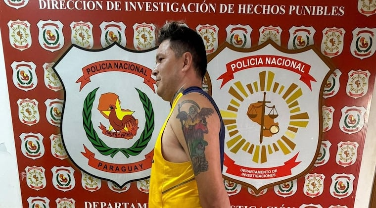 Carlos Báez Guillén, alias “Lulú”, fue capturado en el barrio San Rafael de Ciudad del Este. Foto: Gentileza.