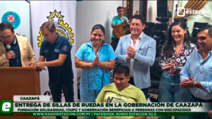 En un acto realizado en la ciudad de Caazapá, autoridades departamentales y municipales, junto a representantes de Itaipú Binacional y la Fundación Solidaridad, realizaron la entrega de sillas de ruedas