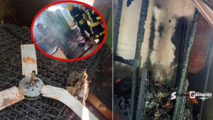 El fuego afectó principalmente dos habitaciones y el sector de la cocina, donde se registraron daños materiales de consideración, incluyendo electrodomésticos, muebles, camas y prendas de vestir - Foto: Gentileza (CBVFY)/Edicion Red Suceso Multimedios