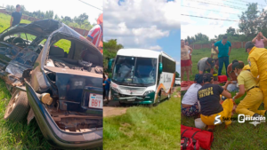 Un accidente de tránsito registrado en la tarde de este domingo 29 de marzo dejó como saldo dos personas heridas y cuantiosos daños materiales - Foto: Edición Suceso Multimedios