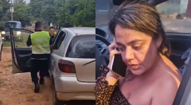La suboficial Ada Katerine Zaracho se encontraba en estado etílico. Foto: captura de video.