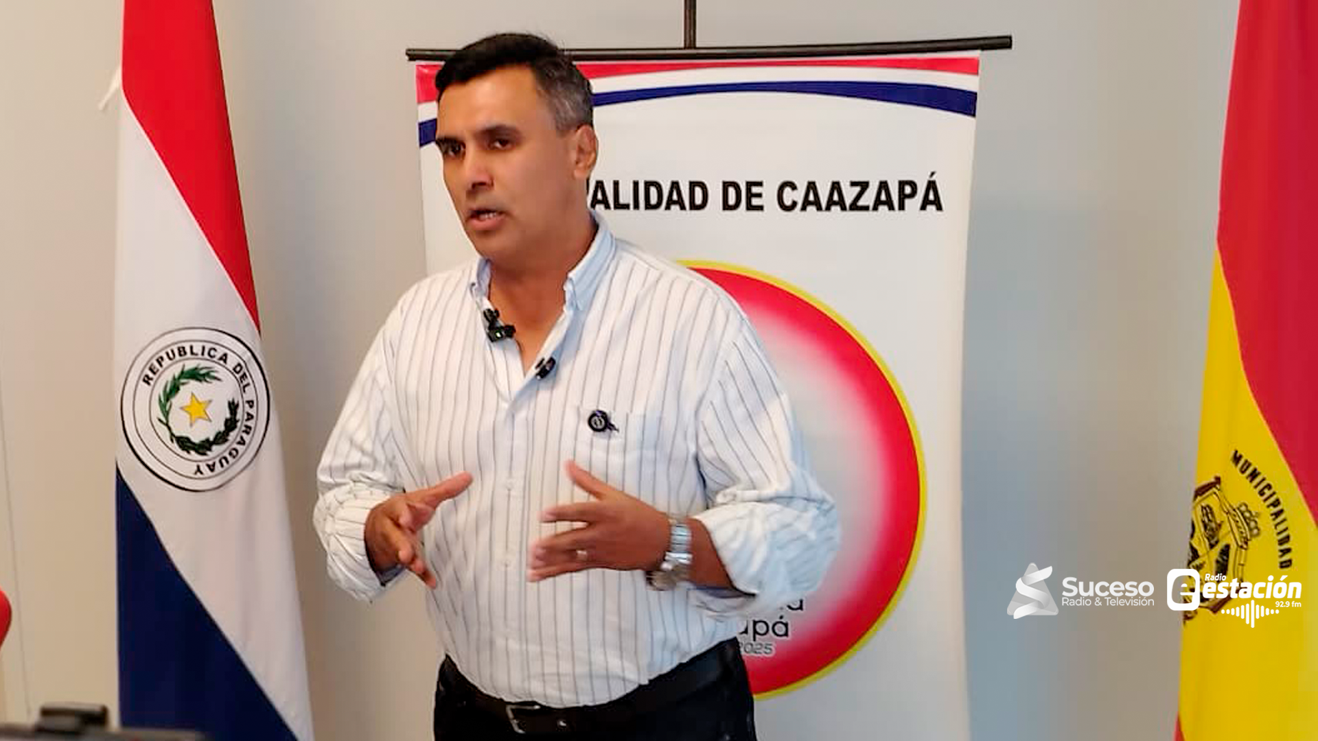 El intendente municipal de Caazapá, Amado Díaz Verón, salió al paso de las denuncias presentadas en su contra ante el Ministerio Público y otros organismos de control, calificándolas como “malintencionadas” - Foto: Red Suceso Multimedios
