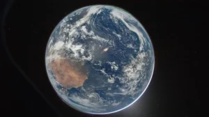 La NASA divulgó una fotografía de la Tierra enviada por los astronautas de Artemis II en su camino a la Luna. Foto: NASA