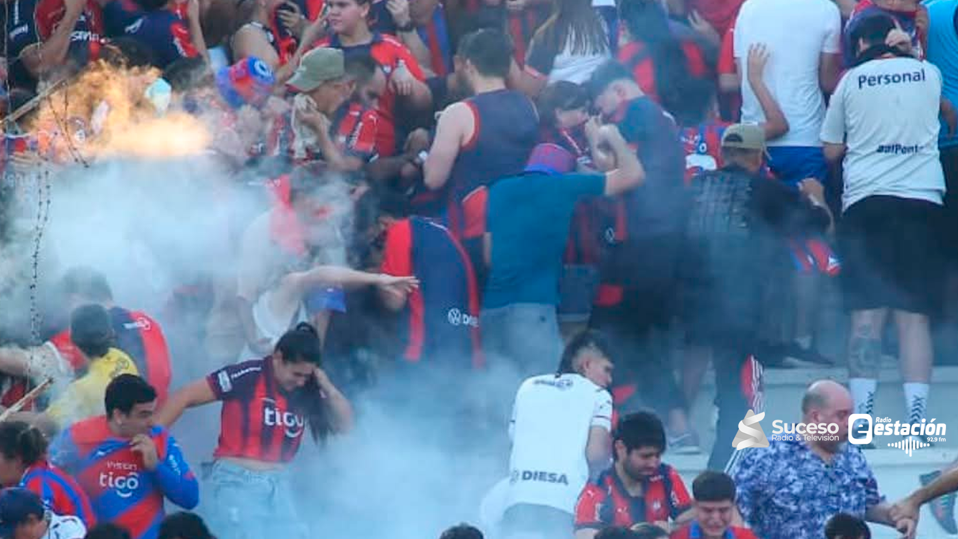 Los principales focos de violencia se generaron en el sector norte del Defensores del Chaco, que propició la suspensión del superclásico.