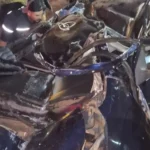 Un conductor perdió el control de su vehículo y terminó volcando.Foto: Gentileza.