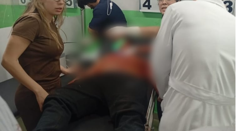 El venezolano fue trasladado al Hospital Regional de Ciudad del Este. Foto: Gentileza.