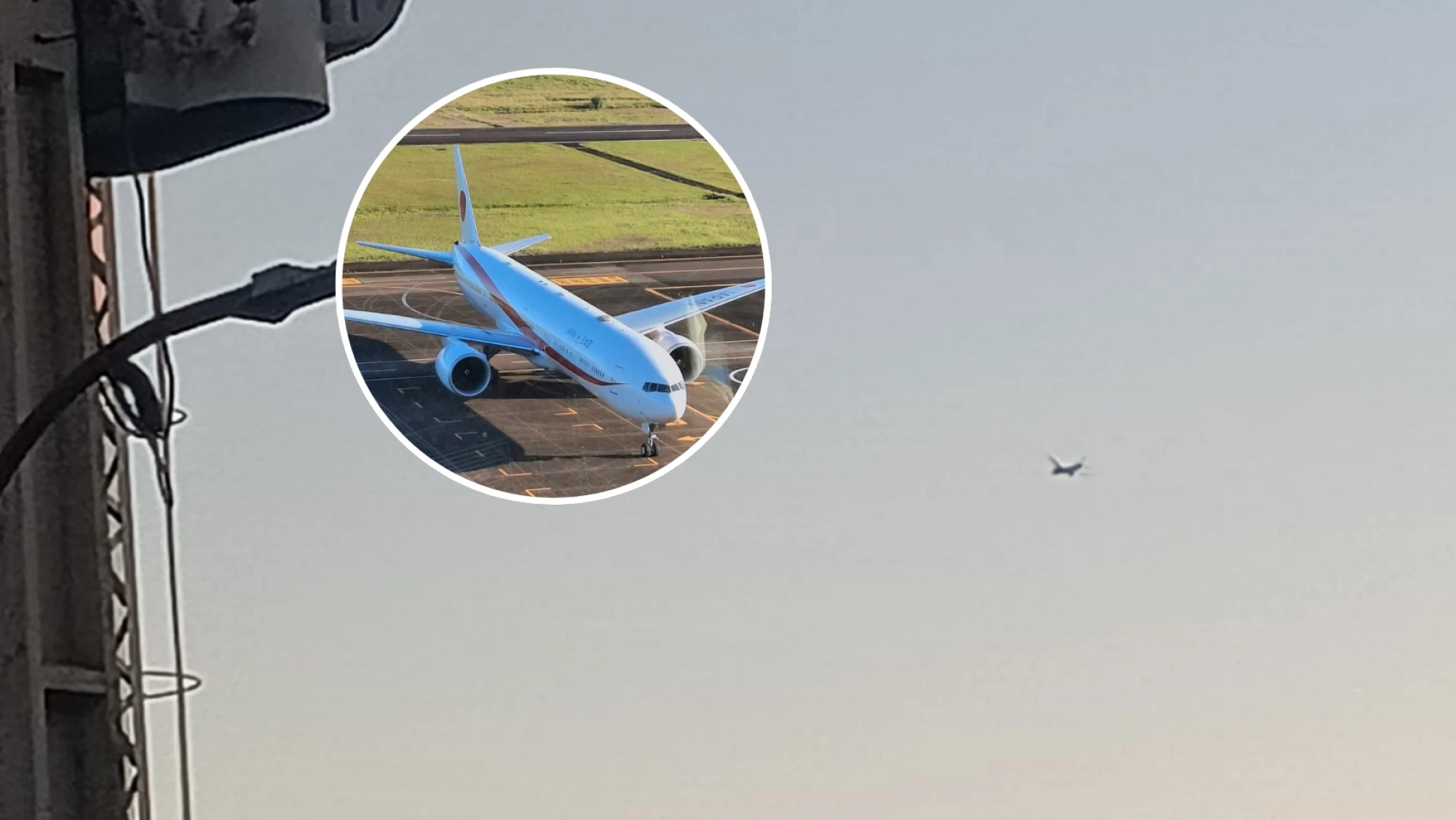 El avión nipón que sobrevoló el cielo esteño este miércoles.Foto: Gentileza/Edición ÚH.