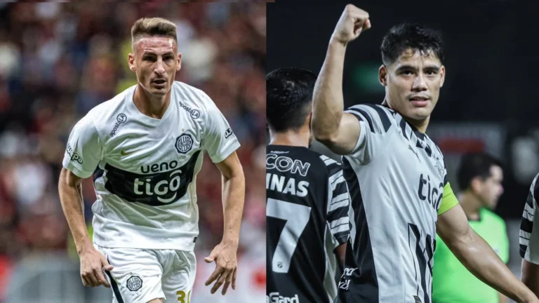 Braian Romero y Lorenzo Melgarejo, delanteros de Olimpia y Libertad respectivamente.