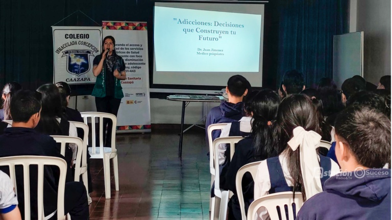 Promueven la prevención de las adicciones con adolescentes en institución educativa de Caazapá