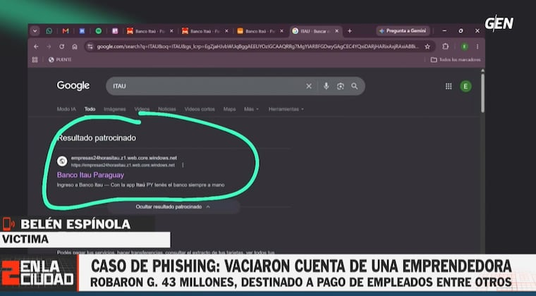 Belén Espínola sufrió el vaciamiento de su cuenta del banco Itaú. Imagen: GEN.