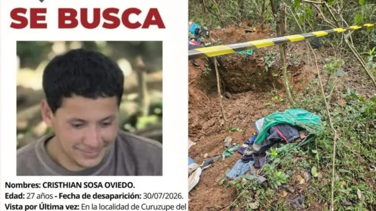 Cristhian Sosa estuvo desaparecido desde el 30 de julio.