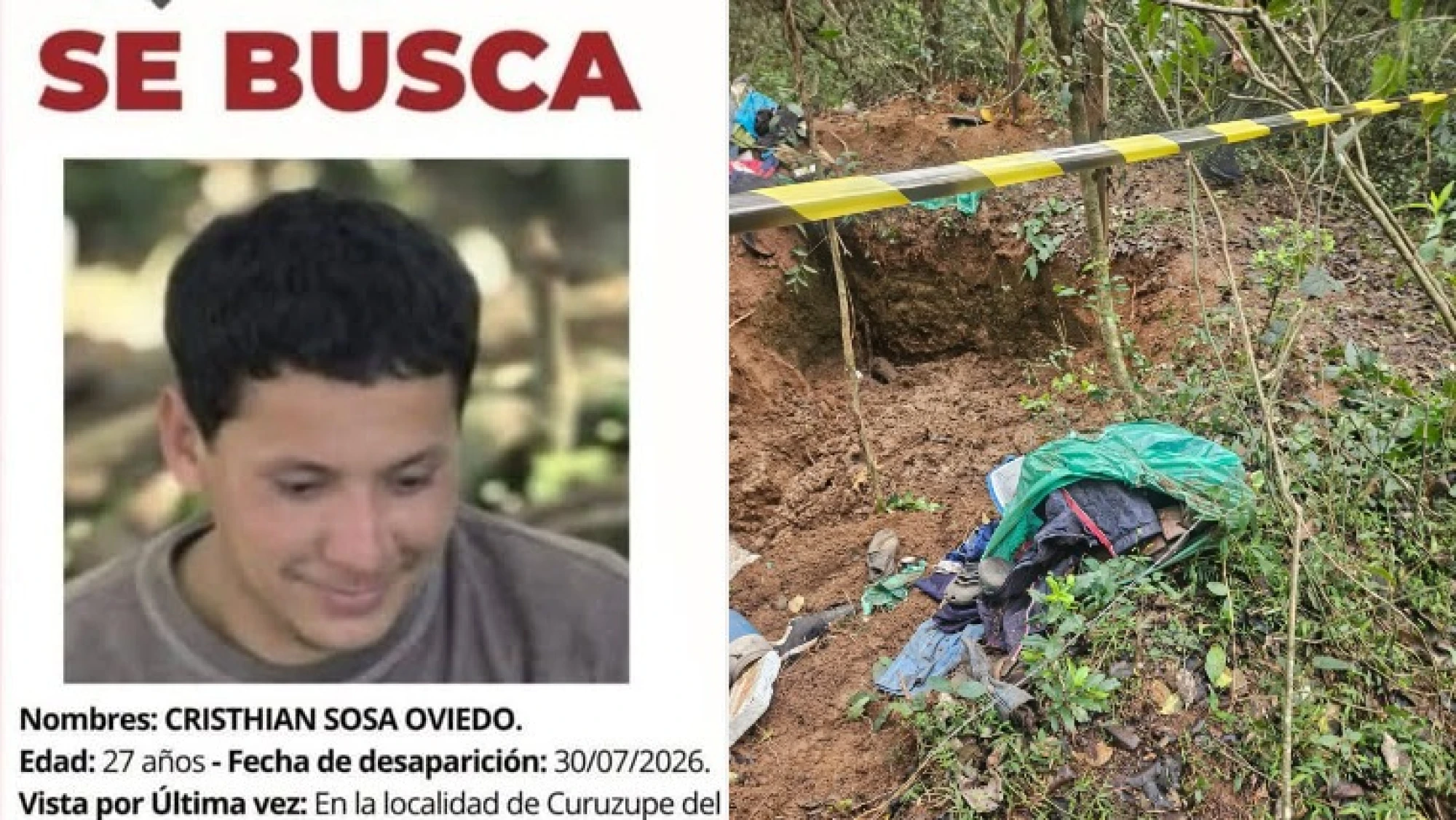 Cristhian Sosa estuvo desaparecido desde el 30 de julio.