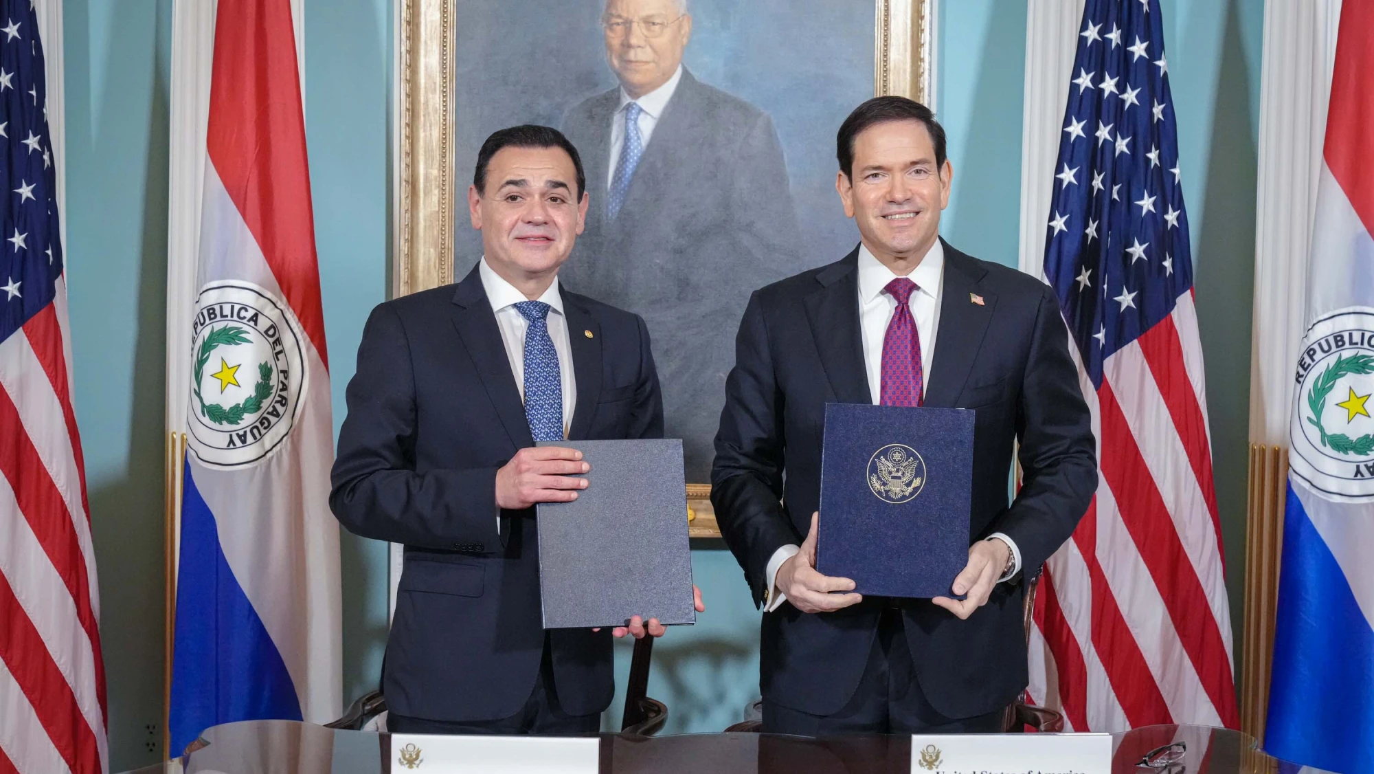 El acuerdo fue rubricado por el secretario de Estado estadounidense, Marco Rubio, y el ministro de Relaciones Exteriores de Paraguay, Rubén Ramírez.Foto: Gentileza.